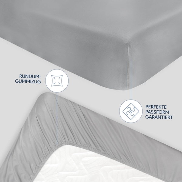 Dreamzie - Spannbettlaken 160x200 cm | Mikrofaser Weich – Für Dicke Matratzen – Oeko-Tex | Komfort, Atmungsaktivität, Pflegeleicht – Anthrazit Bild 3