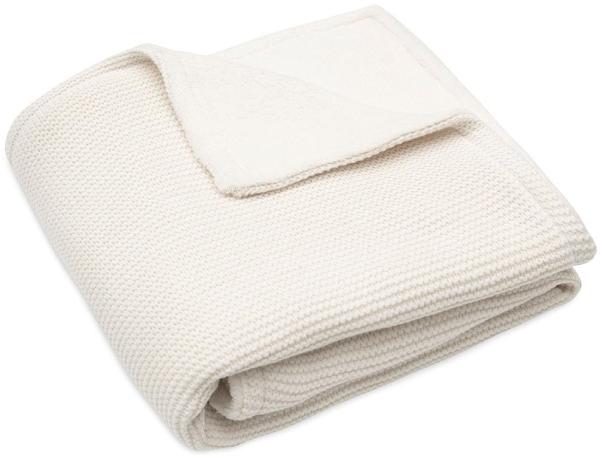 Jollein 517-511-67031 Babydecke Strickdecke mit Teddyfell - Basic Knit Ivory (75x100 cm)