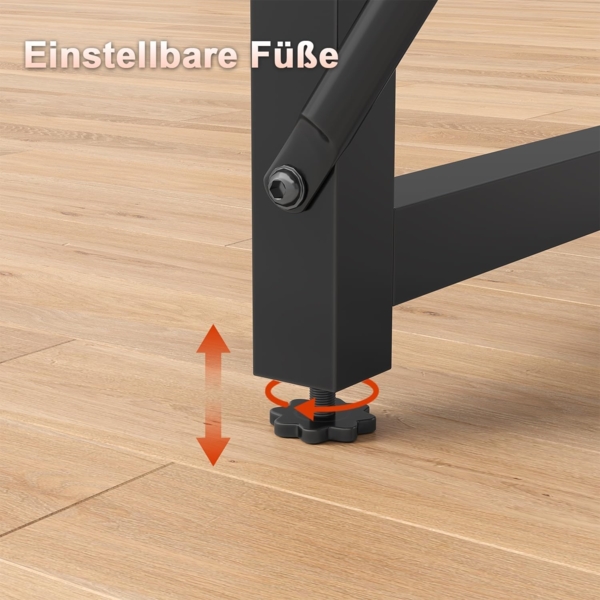 JUMMICO Schreibtisch 140 x 50 x 75 cm, Kleiner Tisch Computertisch Bürotisch für Arbeitszimmer, Computertisch Klein für Home, Office, Braun Bild 6