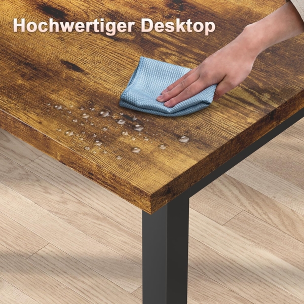 JUMMICO Schreibtisch 140 x 50 x 75 cm, Kleiner Tisch Computertisch Bürotisch für Arbeitszimmer, Computertisch Klein für Home, Office, Braun Bild 5