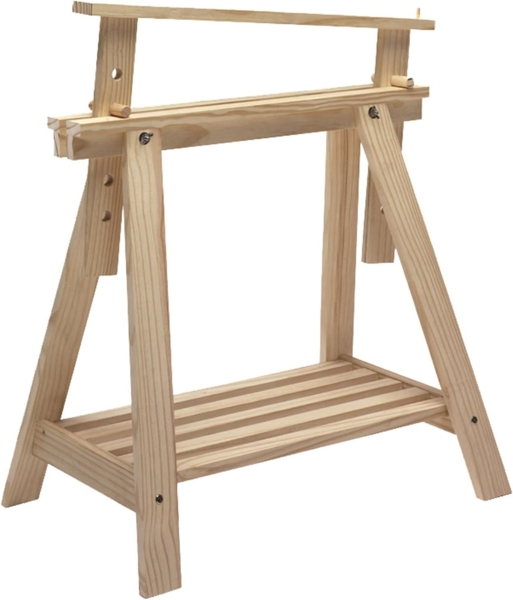 Astigarraga Kit Line Fußhocker Höhenverstellbarer Holzbock "Archi Tec", Tischbein aus Massivholz, 5 Stufen höhenverstellbar: 70-101 cm