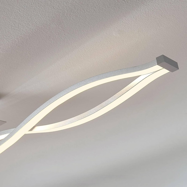 Lucande LED Deckenleuchte Roan, dimmbar, LED-Leuchtmittel fest verbaut, warmweiß, Modern, Acryl, Edelstahl, Aluminium, weiß, chrom, silber, inkl. Bild 8