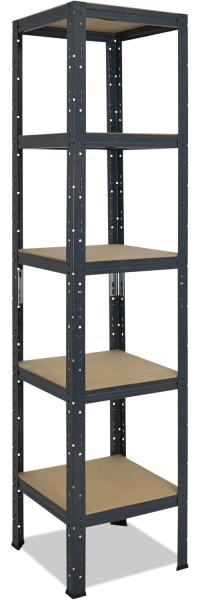 shelfplaza Schwerlastregal HOME, 180x50x50cm anthrazit, Metallregal mit 5 Böden, als Kellerregal, Garagenregal, Werkstattregal oder Lagerregal, Steckregal Metall mit 175kg Tragkraft