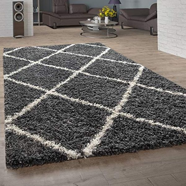 Paco Home Hochflor-Teppich Kalmar 441, rechteckig, Höhe: 40 mm, Scandi Design, Rauten Muster, weich & kuschelig, Kundenliebling