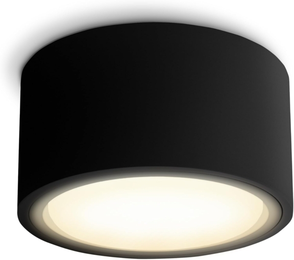 SSC-LUXon LED Aufbaustrahler CELI-X flacher LED Aufbauspot dimmbar rund schwarz mit 6W LED GX53, Warmweiß