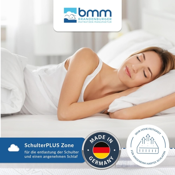 BMM Komfort Super XXL Kaltschaummatratze in H4 extra fest (bis 150kg), Öko-Tex Zertifiziert, produziert in Deutschland, 140x200 cm Bild 4