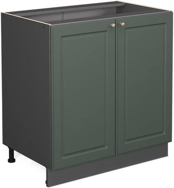 Vicco Küchenschrank Küchenmöbel Fame-Line Landhaus Küche Einbauküche Küchenzeile Blende Unterschrank Hochschrank Hängeschrank (Anthrazit-Grün-Gold, Unterschrank 80 cm)