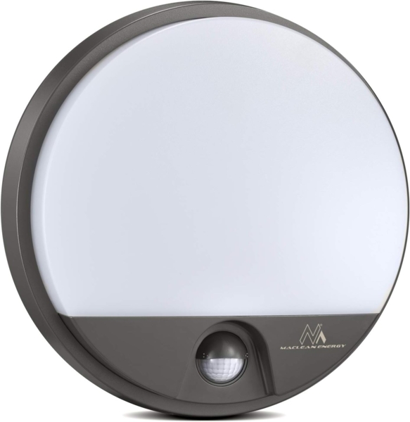 Maclean LED Deckenleuchte MCE291, LED-Wandlampe mit IR-Bewegungssensor u. Dämmerungsensor
