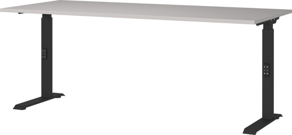 Germania Schreibtisch 7912-630, in Kaschmir/Schwarz, me. höheneinst, 180 x 91 x 80 cm (BxHxT)