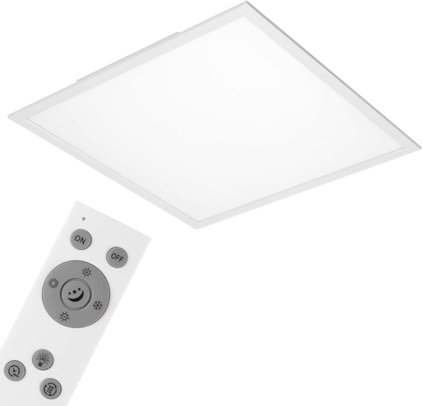 Briloner Leuchten LED Deckenleuchte-Panel, Dimmbar, Farbsteuerung, Fernbedienung, 36W, 3800 lm, LED-Lampe, Wohnzimmerlampe, Deckenlampe, Weiß, 59. 5 cm