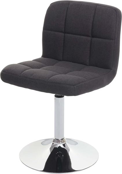 Esszimmerstuhl Kavala, Küchenstuhl Stuhl, drehbar MVG-zertifiziert ~ Stoff/Textil dunkelgrau, Chromfuß