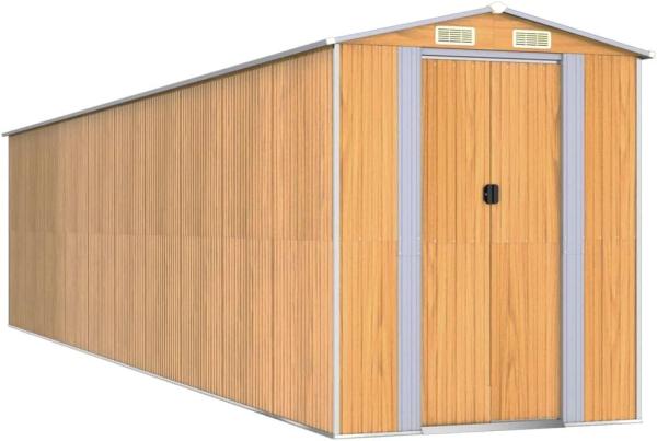 vidaXL Geräteschuppen Hellbraun 192x855x223 cm Verzinkter Stahl 3147479