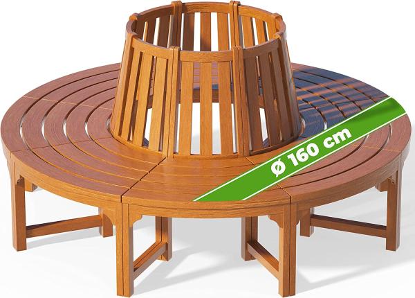 Casaria Bank, Eukalyptus FSC®-zertifiziert Ø 160cm Belastbarkeit 160kg je Sitz