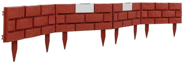 Beetumrandung 4er Set Rasenkante Garten Beeteinfassung Solar Beleuchtung braun