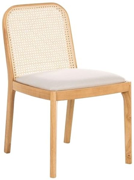 Esszimmerstuhl 2er Set EDINA Stoff Hellbraun Beige