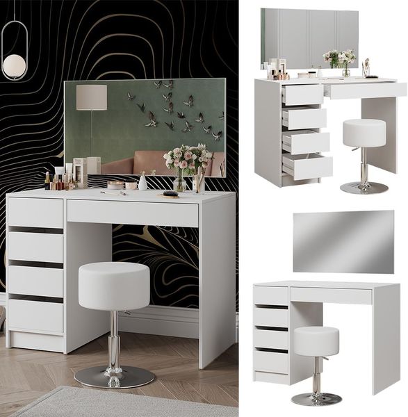 Schminktisch Thalia Weiß 100 cm mit Hocker Vicco Bild 2