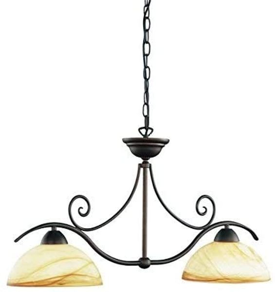 Wofi LACCHINO 128 Rustikale Pendelleuchte, 2x E27, Antik braun, 78cm