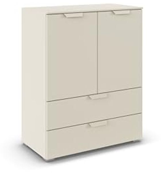 rauch Aditio Box, Kommode, 2-türig, 2 Schubladen, mit Softclose-Funktion, Farbe Beige, BxHxT 80x100x42cm