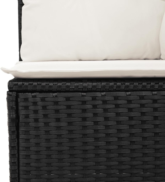 vidaXL 9-tlg. Garten-Sofagarnitur mit Kissen Schwarz Poly Rattan 3260250 Bild 8