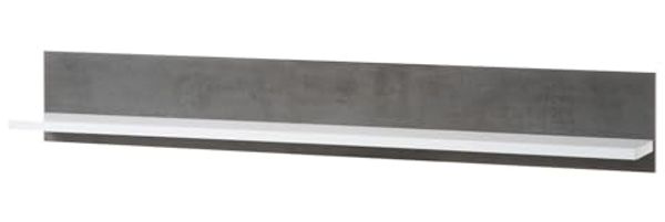 Wandboard Briard in weiß Hochglanz und grau Stone 150 cm