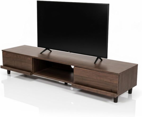 Iris Ohyama, TV-Schrank/TV-StänderSchrank/Holz-TV-Ständer/TV-Ständer/StandTV,Verstellbare FüÃƒŸe,geeignete GröÃƒŸe des Fernsehgeräts bis zu 52 ZollWohnzimmer Schlafzimmer-TV Cabinet-BAB-150A - Braune