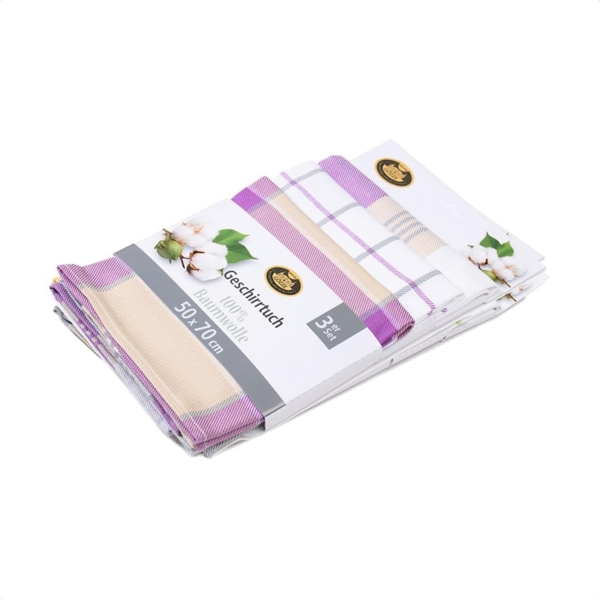 Gözze Geschirrtuch Geschirrtücher, Des. 60058, (Set, 3-tlg), Maß: 50 x 70 cm, Set: 2x kariert und 1x gestreift