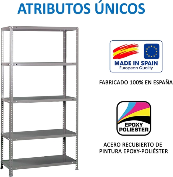 Simonrack Schwerlastregal, Lagerregal, 200 x 100 x 50 Metallregal, Kellerregal, Biegestelle 100 kg, 5 Fachböden, Grau - Comfort Bild 7