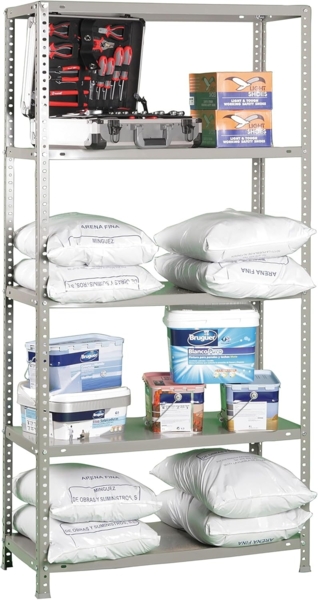 Simonrack Schwerlastregal, Lagerregal, 200 x 100 x 50 Metallregal, Kellerregal, Biegestelle 100 kg, 5 Fachböden, Grau - Comfort Bild 10