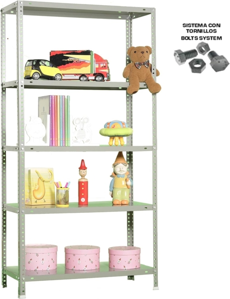 Simonrack Schwerlastregal, Lagerregal, 200 x 100 x 50 Metallregal, Kellerregal, Biegestelle 100 kg, 5 Fachböden, Grau - Comfort Bild 11