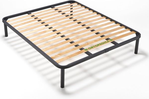 EVERGREENWEB Orthopädisches Bett Lattenrost 170x190 hoch 35cm Leisten Extra Komfort aus Buche Holz Verstärkt mit 4 Füße Abnehmbar Rahmen aus Stahl Bettgestell für alle Betten und Matratzen Doppelbett