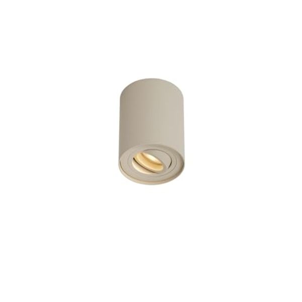 Qazqa LED Aufbaustrahler Rondoo, ohne Leuchtmittel, Extra-Warmweiß, QAZQA Aufbauspot, gu10, Beige, Aluminium, Modern