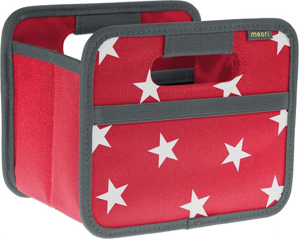 Meori - Faltbox Mini Aufbewahrungsbox Klappbox Hibiskus Rot Sterne A100306