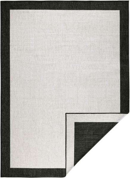 In- & Outdoor Wendeteppich Panama Creme Schwarz - 80x150x0,5cm