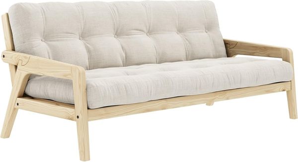 KARUP DESIGN GRAB Schlafsofa Cord Gestell Natur Matratze Ivory