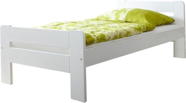 Ticaa Einzelbett Bert 100x200 Kiefer - weiss