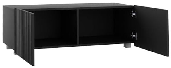 Lomadox Lowboard KEMPTEN-132, in schwarz matt, 4-türig, Breite 200 cm, Rillenfront Bild 6