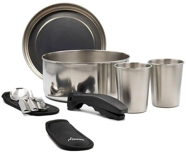 Topfset aus Edelstahl für 2 Personen 20 cm