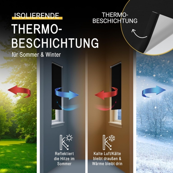 Sol Royal Thermorollo SolReflect T42 für Fenster & Türen Schwarz, 160 x 40 x 3.1 cm Bild 4