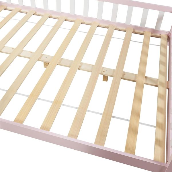Hausbett Hesel mit Matratze und Rausfallschutz 140x200cm Rosa [en. casa] Bild 6