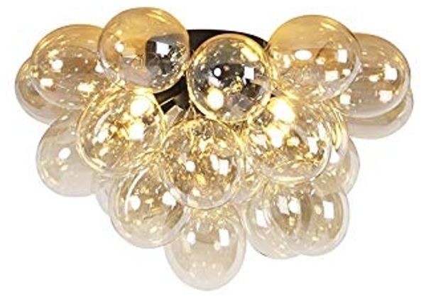Qazqa Deckenleuchte Uvas, ohne Leuchtmittel, Warmweiß, QAZQA Deckenleuchte, g9, Gold, Glas, Design