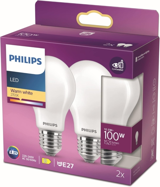 Philips LED classic Lampe 100W E27 Warmw 1521lm matt 2erPack