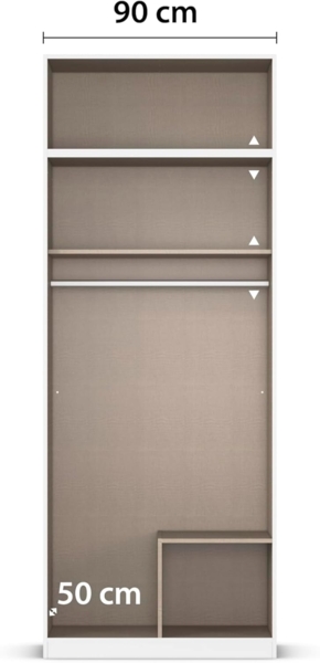 Rauch Möbel Lagoa, Kleiderschrank, Garderobe für Schlafzimmer, Kinderzimmer, Jugendzimmer 4-türig, mit Spiegel, 2 Schubladen, Farbe Beige, Breite 91 cm Bild 9