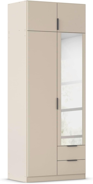 Rauch Möbel Lagoa, Kleiderschrank, Garderobe für Schlafzimmer, Kinderzimmer, Jugendzimmer 4-türig, mit Spiegel, 2 Schubladen, Farbe Beige, Breite 91 cm Bild 1
