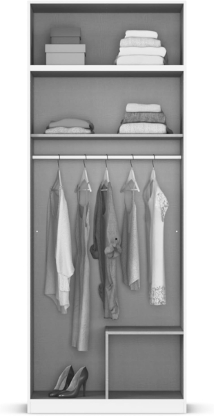 Rauch Möbel Lagoa, Kleiderschrank, Garderobe für Schlafzimmer, Kinderzimmer, Jugendzimmer 4-türig, mit Spiegel, 2 Schubladen, Farbe Beige, Breite 91 cm Bild 8