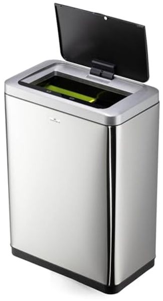 Durable Abfalleimer Sensor 2x20l aus Edelstahl silber