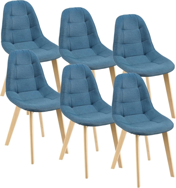 Esszimmerstuhl Kopparberg 6er-Set Blau en. casa