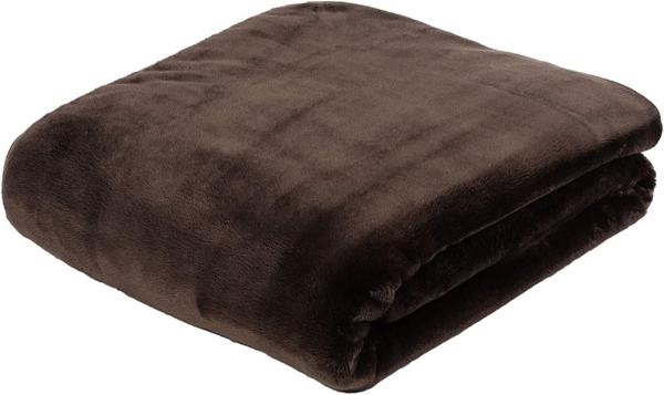 Premium Cashmere Kuscheldecke Tagesdecke Wohndecke 220x240 cm - Schoko-braun