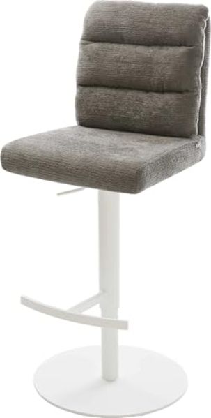 Barstuhl Pela-Flex Bouclé Soft Schlamm Drehfuß höhenverstellbar Metall Weiß