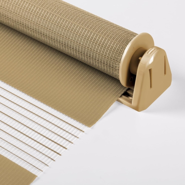 Doppelrollo Klemmfix ohne Bohren 75x210 cm Beige Duo Rollo Klemmrollo Sonnenschutzrollo Fensterrollo für Fenster & Türen Zebrarollo Seitenzugrollo Bild 3