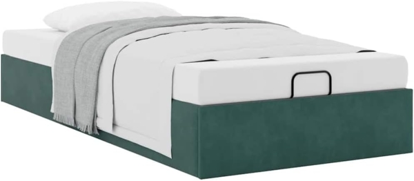 Ottoman-Bett ohne Matratze Dunkelgrün 100x200 cm Samt 3310946